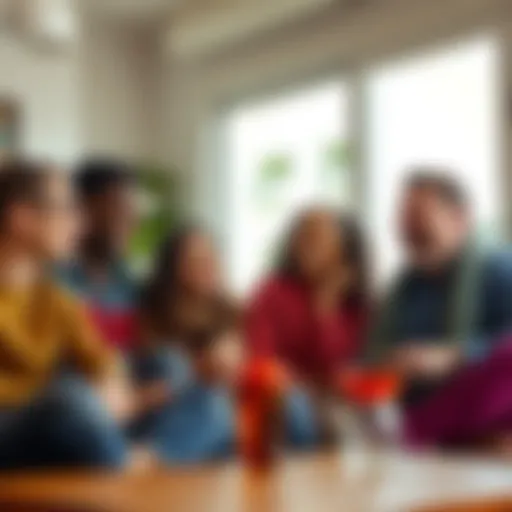 A diverse group of friends sharing a laugh in a cozy setting, highlighting the joy of humor in everyday life.