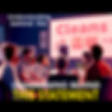 Group Discussion on Statement People engaging in a discussion about a statement online, sharing thoughts and interpretations