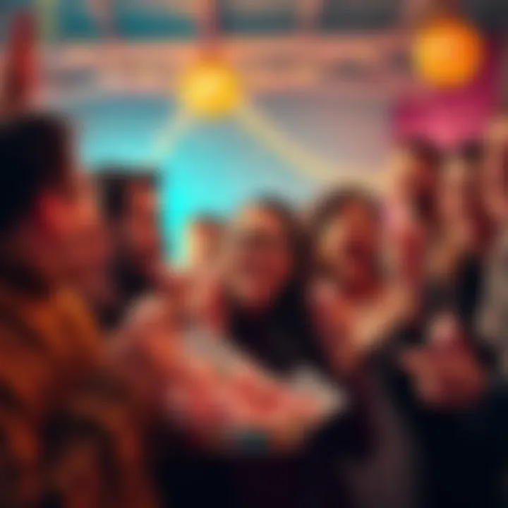 Group of people enjoying sugary treats A diverse group of people laughing and sharing candy at a party, showcasing their energy and excitement after consuming sugar.