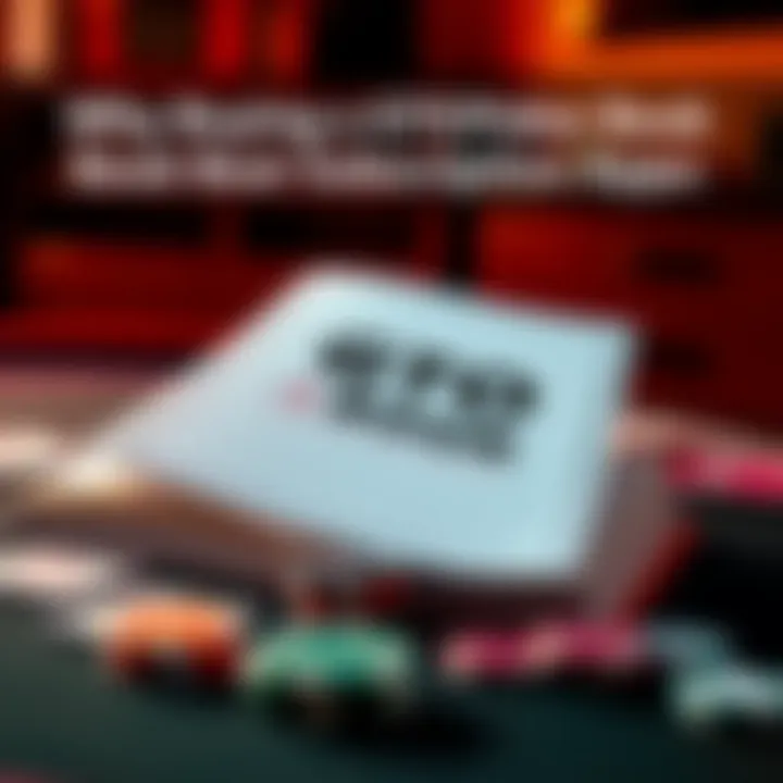 A GTO poker book lying open on a table with poker chips and cards nearby, symbolizing the choice between a book and subscription apps.