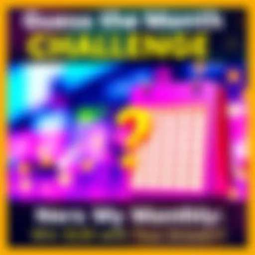 Guess the Month Challenge A colorful graphic with a question mark and a calendar, inviting people to participate in a guessing game for a chance to win cash.