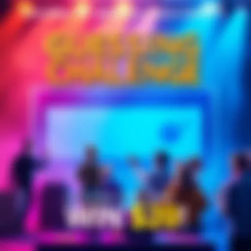 A colorful graphic depicting people guessing in a fun competition for a chance to win money