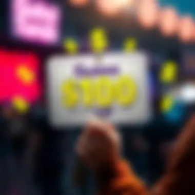 Guessing Contest for $100 Tip A colorful graphic showing a hand holding a sign with 'Guess' and dollar signs around it, symbolizing a contest for a tip prize