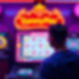 A frustrated player staring at a frozen game screen, showing a bonus round that won't proceed, reflecting disappointment.