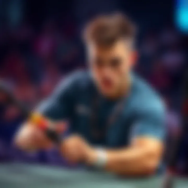 Hamby competing in a King of Court match with focus and determination