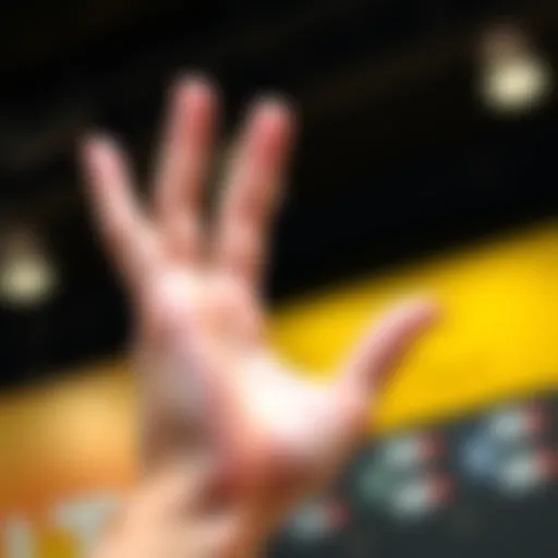 A hand showing the gesture of a small amount, using thumb and index finger to indicate tiny size