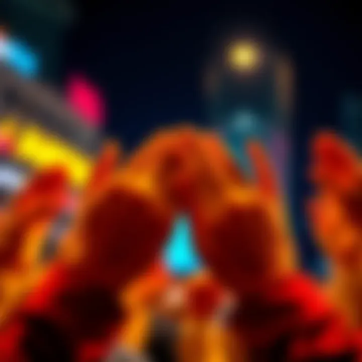 A graphic representation of the hands together emoji symbolizing unity and connection across cultures.