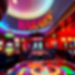 Guests enjoy meals and play games at Harrah's Philadelphia, showcasing vibrant restaurants and gaming tables.