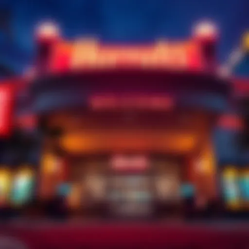 The entrance of Harrah's Pompano Beach casino featuring bright lights and welcoming signage