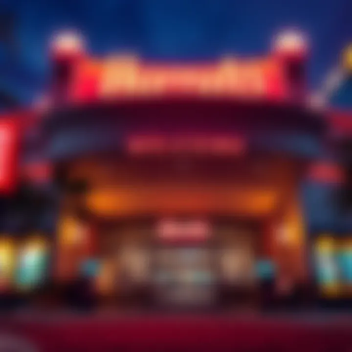 The entrance of Harrah's Pompano Beach casino featuring bright lights and welcoming signage