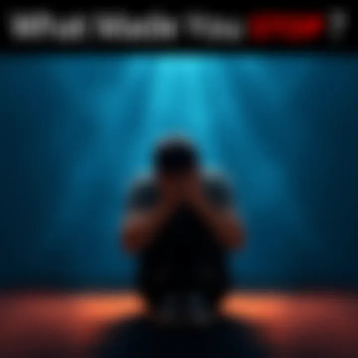 A person sitting alone with a sad expression, holding their head in their hands, symbolizing the emotional toll of addiction.