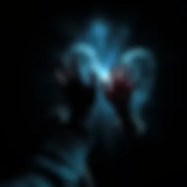 Heartfelt Plea A person reaching out in the dark, expressing deep emotions and longing for connection, surrounded by shadows.
