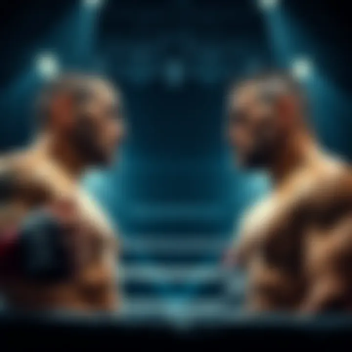 Hernandez and Strickland face off in the octagon Hernandez and Strickland stand in the UFC octagon, ready to fight, showcasing their intensity and determination