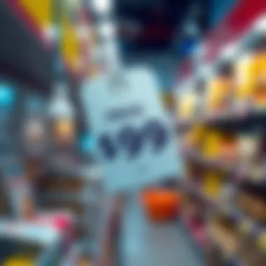 A close-up of a price tag showing a high price on a product in a store