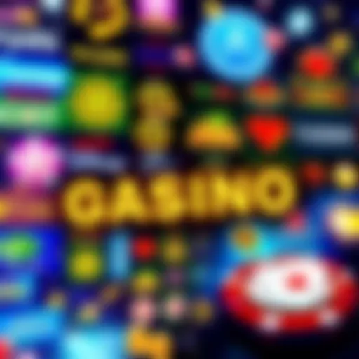 A collage of online casino logos and high-stakes gaming symbols representing loyalty rewards for players in Canada.