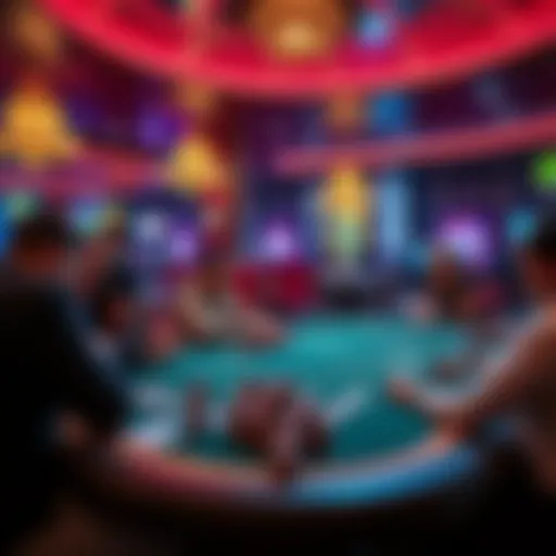 High-limit black chipping table in Las Vegas A vibrant high-limit black chipping table in Las Vegas with players intensely engaged in the game