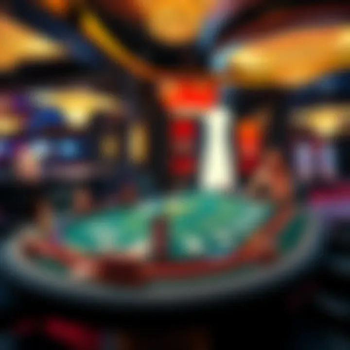A luxurious high limit blackjack table in a Las Vegas casino with elegant decor and players placing bets.