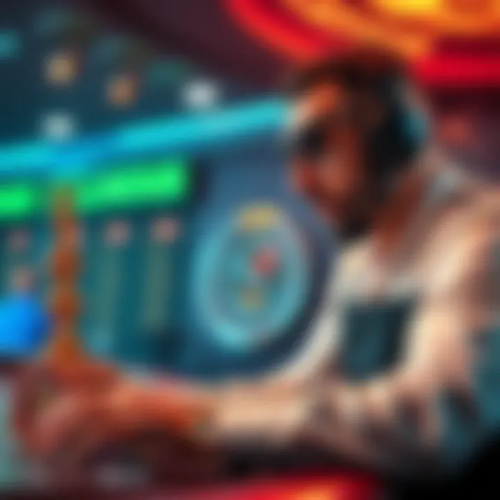 High-stakes betting A gambler placing a $5,000 bet with a focus on a $10 million bonus opportunity