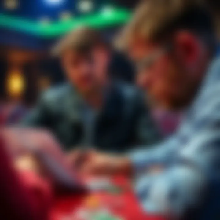 A player reviews notes and strategy resources while preparing for a high-stakes heads-up poker match.