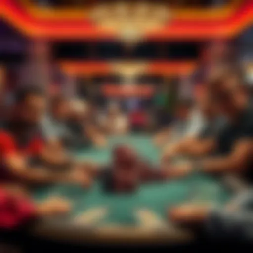 Players at a poker table with large stacks of chips and focused expressions, showcasing high-stakes action in TCH Houston