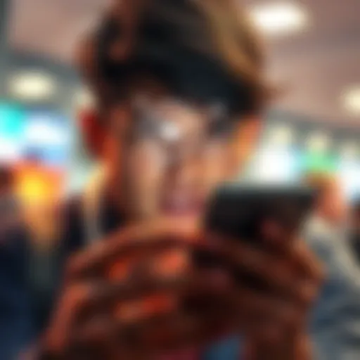 A person looks frustrated while checking their phone, showing a betting app with a warning about lost funds from HIGHROLLER Telegram codes.