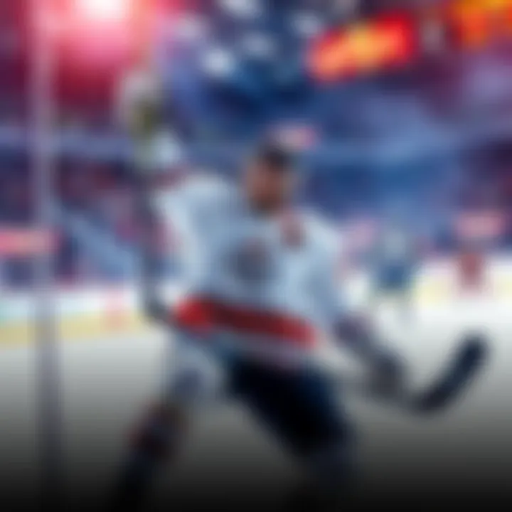 Hockey Player Scoring a Goal A hockey player celebrating after scoring a goal during a game