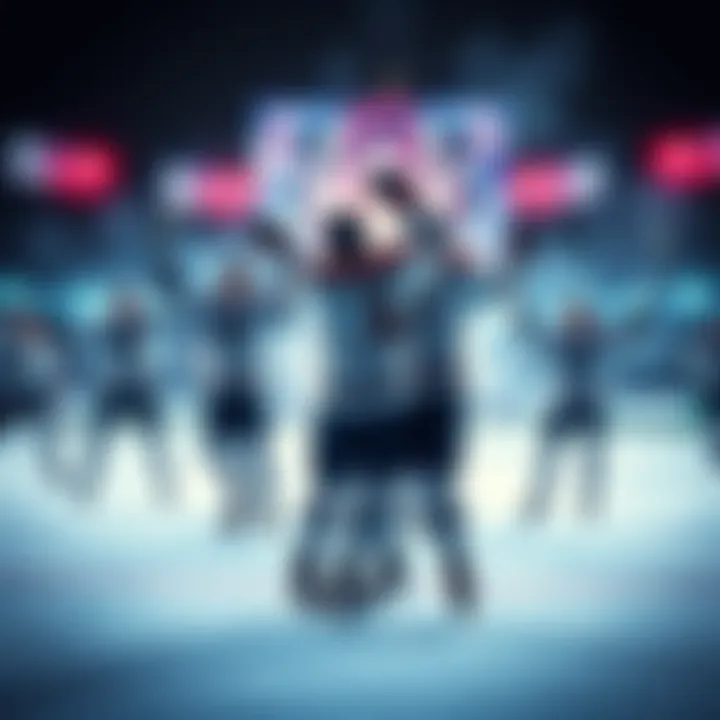 Hockey Players Celebrating a Goal A group of hockey players celebrating after scoring a goal during a championship match.