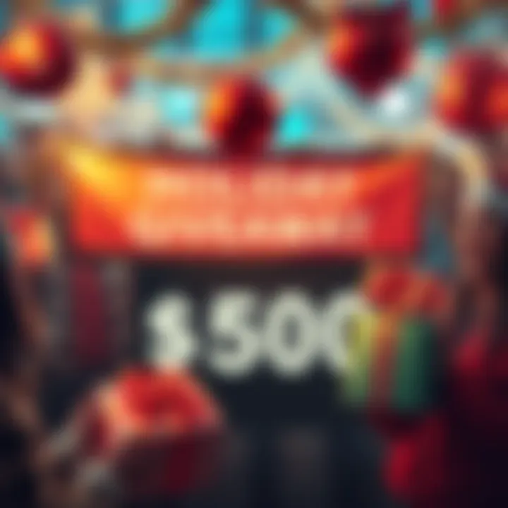 Holiday Giveaway Celebration A festive scene showing people excitedly holding gift boxes with a large banner announcing the $500 giveaway.