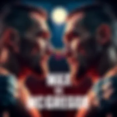 Max Holloway and Conor McGregor stand face to face with intense expressions, preparing for their fight.