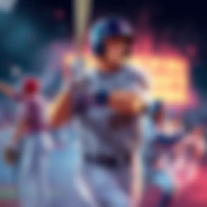 Illustration showing baseball players with home run stats and betting odds for DraftKings' King of the Diamond event.