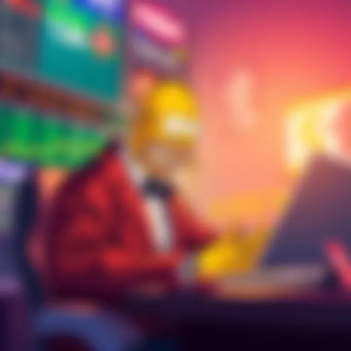 Illustration of a sports betting expert analyzing data and odds on FanDuel Sportsbook.