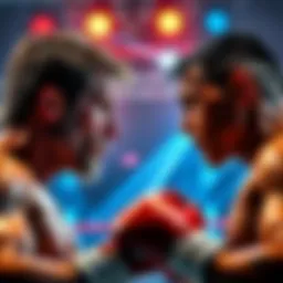 Hooper and Gibson square off in the ring, with Hooper appearing determined and focused, while Gibson looks tense and defensive.