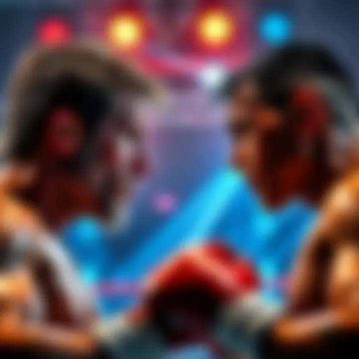 Hooper and Gibson square off in the ring, with Hooper appearing determined and focused, while Gibson looks tense and defensive.