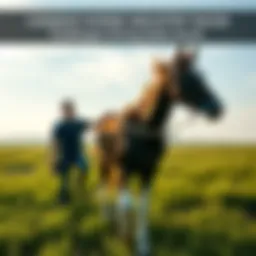 Horse being led in a field A person guiding a horse through a grassy field, representing challenges in Canada's horse industry.
