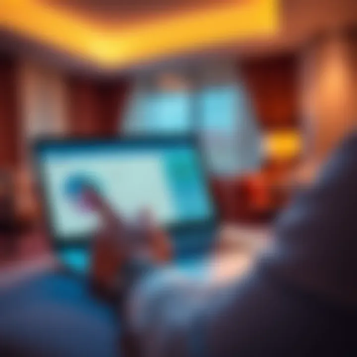 A person comparing standard rate and complimentary options on a laptop while planning a hotel stay