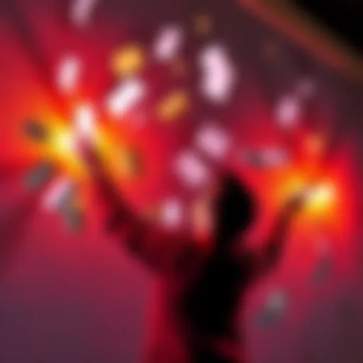 A person throwing papers with creative ideas at a wall, showcasing a trial and error approach