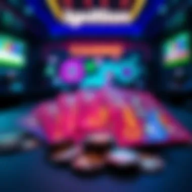 Colorful Ignition Casino Scratcher tickets laid out on a table with coins and chips