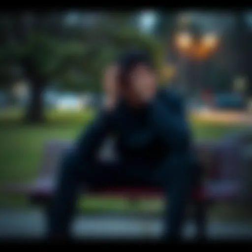 A person sitting alone on a park bench, looking pensive and worried while holding their head in their hands, symbolizing the challenges of starting over after a setback.