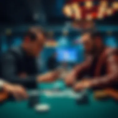 Two players face off at a card table, focused on their hands as they play a high-stakes game worth 3.2€. One player appears confident while the other looks anxious, reflecting the tension of the momen...