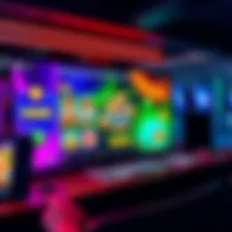 A vibrant online casino interface showcasing mini-games and loyalty quests with engaging graphics