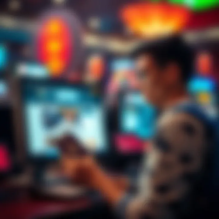 A concerned international student holding a passport and visa, looking at a computer screen displaying Ignition Casino's website, contemplating withdrawal options without a US ID.