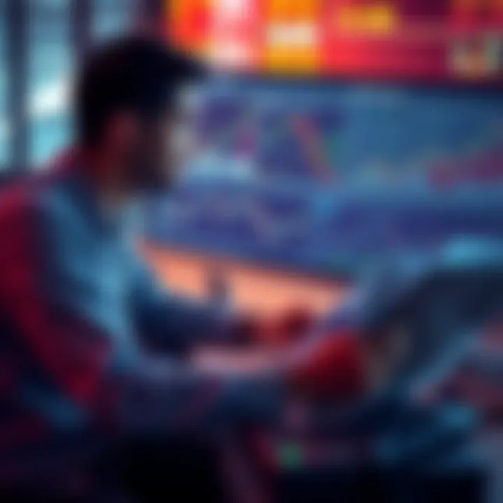 A person analyzing stock charts with a laptop and financial documents, planning next investment moves.