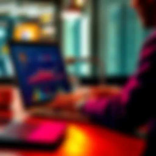 A person analyzing charts and graphs for investment strategies on a laptop