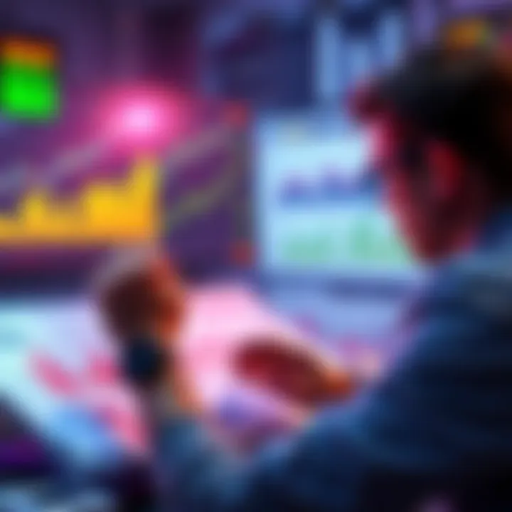 Investment Growth Concept A person reviewing financial charts and graphs while considering investment options