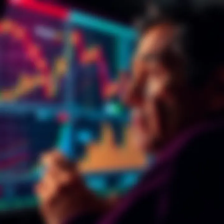 A person looking at financial charts and contemplating cashing out investments, with a worried expression.
