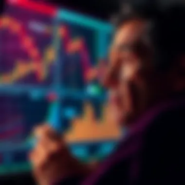 Investor Considering Cashing Out A person looking at financial charts and contemplating cashing out investments, with a worried expression.