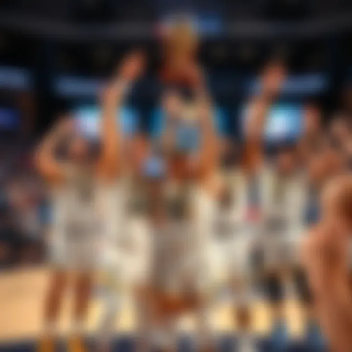 Iowa and Utah State Celebrate Championship Players from Iowa and Utah State joyfully celebrate after winning their college basketball tournament as 9-seed champions.