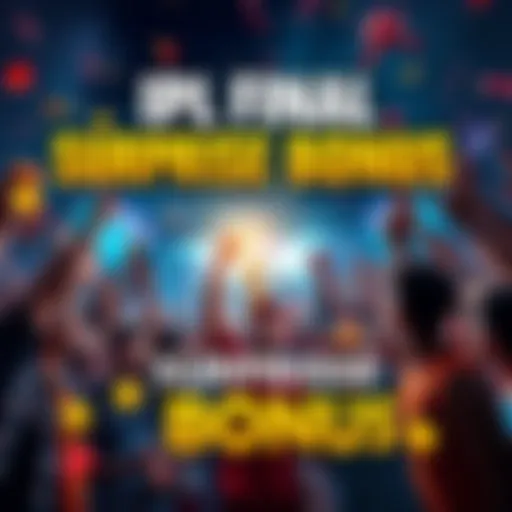 IPL Final Surprise Bonus A celebration scene with cricket fans excited about the IPL final and a bonus announcement from Stake.