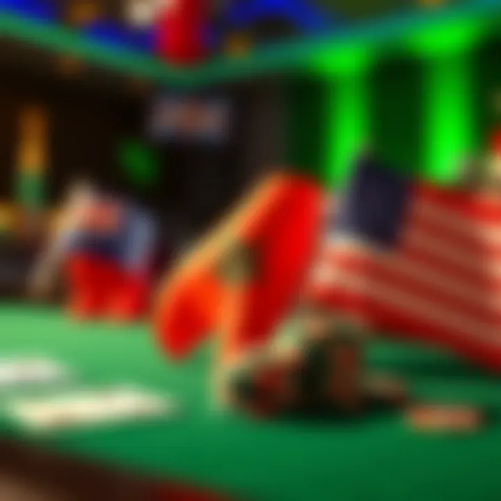 A poker table with cards and chips, featuring flags of Australia, Morocco, and the United States to represent the new event locations for the Irish Poker Open.