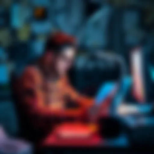 An IT worker sitting at a cluttered desk, looking stressed while reviewing bills and a laptop, symbolizing financial and emotional challenges.